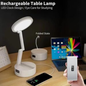 Foldable LED Book Lamp with Clock