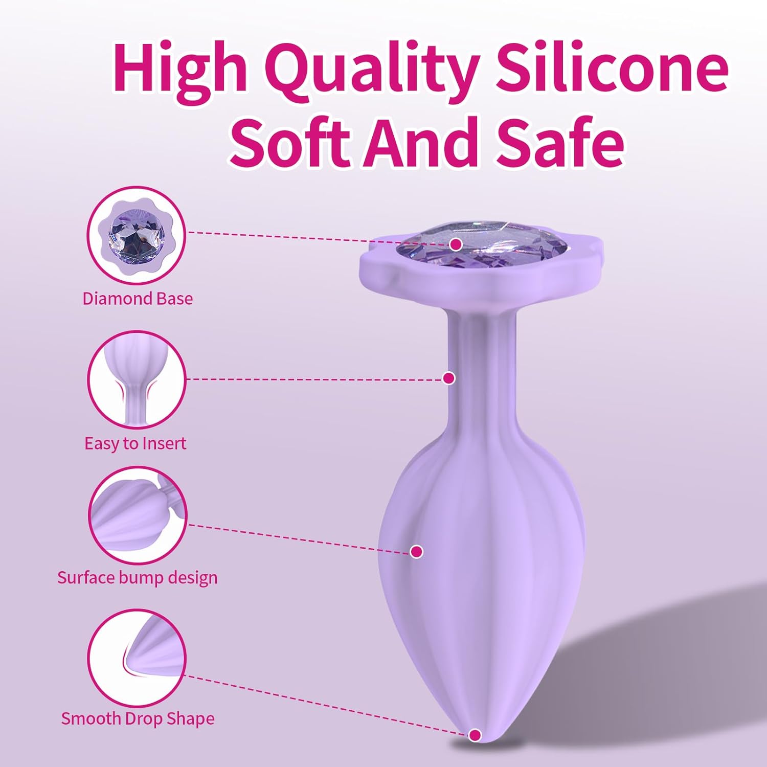 3pcs jewelry silicone butt plug 3pcs jewelry silicone butt plug